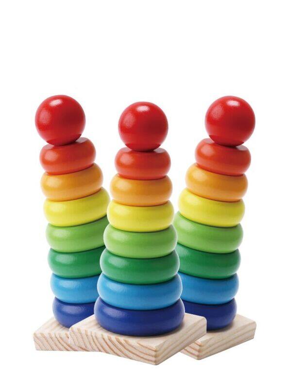 

Generic Wooden Rainbow Tower Ring Building Blocks Toy Gifts