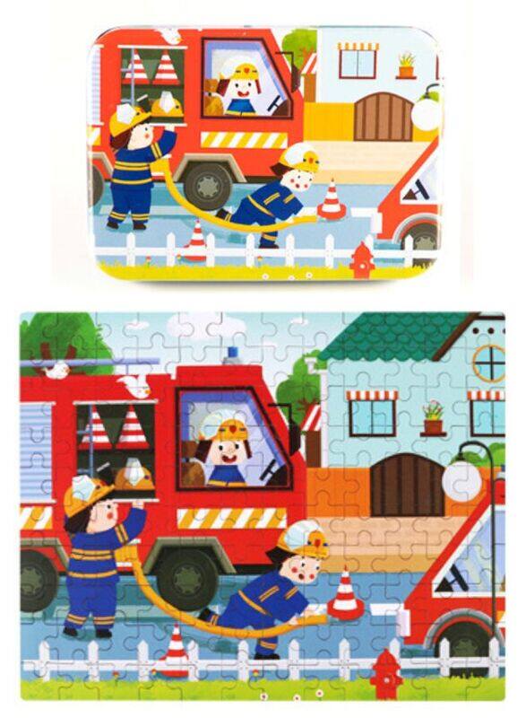 

Generic Wooden Jigsaw 120 Pieces Cartoon Animals Fairy Tales Puzzles Children Wood Early Learning Set Montessori Education Toy Kids Gift, Fire Fighters