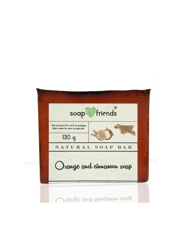 Orange and Cinnamon 130g Soap Bar for Daily Cleansing, Hydration, and an Aromatic Escape, Soap&Friends