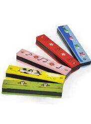 Kids Harmonica Wooden Children Harmonica Toys Colored Printed Diatonic Harmonica Mouth Organ Early Educational Musical Instruments, Design 3