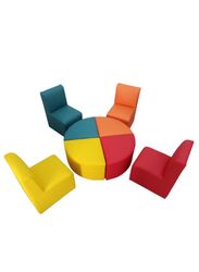 Kids Modular Colorful Soft Foam Sofa Flexible Seating Set Classroom or home for Kids up to 8 Years old, 8 pcs
