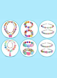 250 pcs DIY Beads Set for Jewelry Making for Kids and Adults, Craft DIY Necklace, Bracelets, hair hoop and more Using Colorful Acrylic Crafting Beads Kit Box with Accessories, Design 2