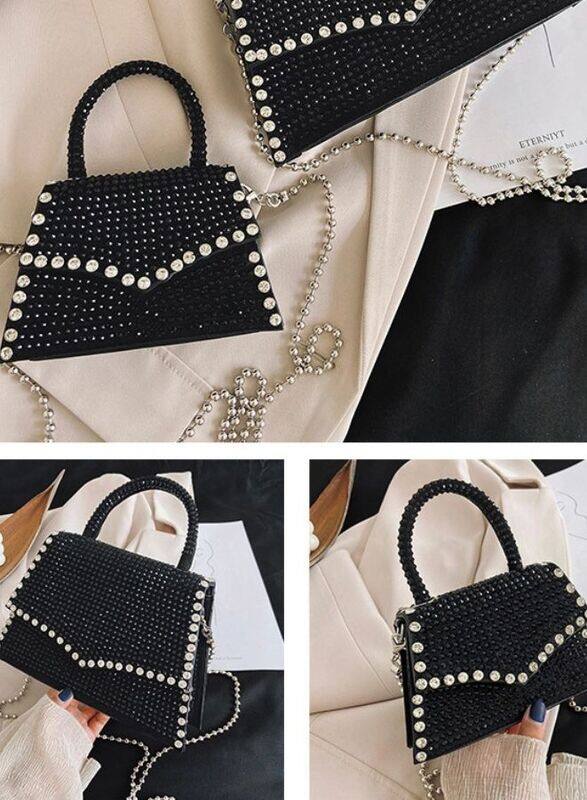 Trendy Rivet Handbag, crossbody bag and Luxury Diamond Purses for Stylish Women