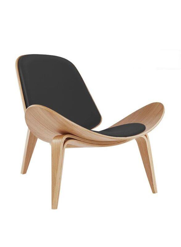 

Generic Comfortable Soft Leather Sofa Chair for Office Lobby, Living Rooms and Waiting Areas with Wooden Frame, Black