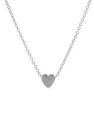 Simple Silver Love Heart Pendant Necklace Choker Chain , Valentine's day Necklace for women, girls and teens.