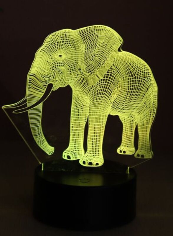 3D Elephant Shape Night Light Touch Table Desk Optical Illusion Lamps 7 Color Changing Lights Home Decoration Xmas Birthday Gift