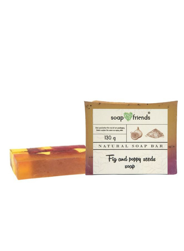 Fig and Poppy Seeds Soap Sensation, Moisturizing Soap Bar with Fig Aroma for Daily Cleansing,130g