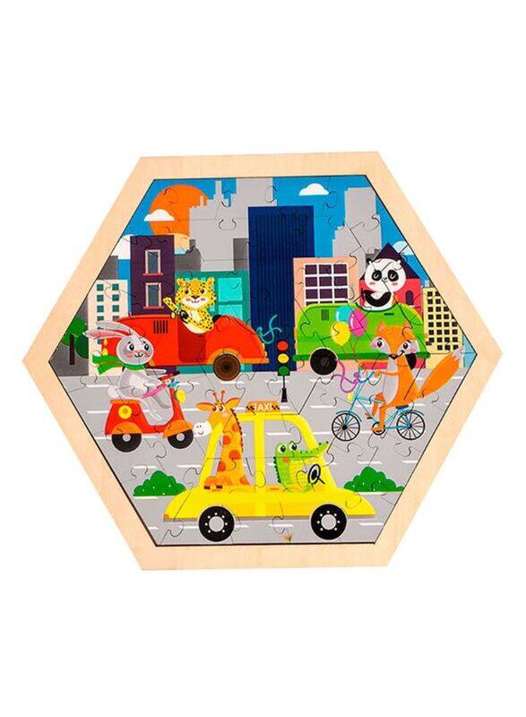 

Generic Large Piece Puzzles for Kids Children Wooden Puzzle 50 Pieces Educational Cartoon Puzzle Game Kids Toys Transportation