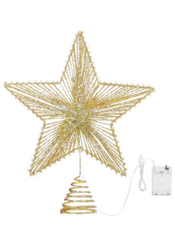 

Generic Christmas Star Tree Topper LED Warm Lights Rustic Metal Xmas Treetop Star for Christmas Tree Decorations