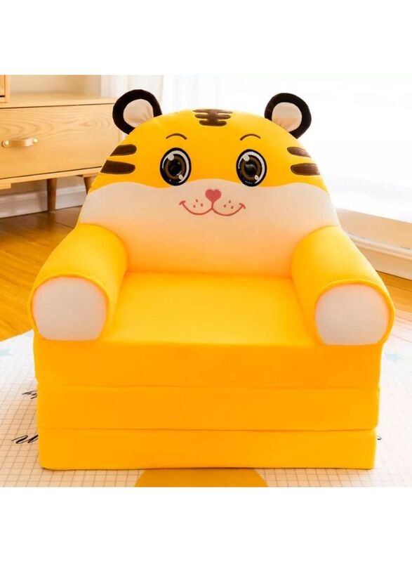 Foldable Toddler Chair Lounger for Girls, Removable and Washable Lazy Sleeping Sofa for Kids, Baby Sofa Bed Foldable Chair, Tiger