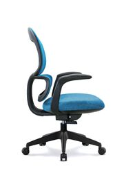Modern Executive Ergonimic Office Chair with Sliding Seat, Without Headrest, Black Base for Office, Home and Shops, Blue