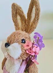 Fatio Easter Bunny Simulation Straw Rabbits Ornament Crafts Decoration for Yard Sign Garden, Living Room, Bedroom (19cm)