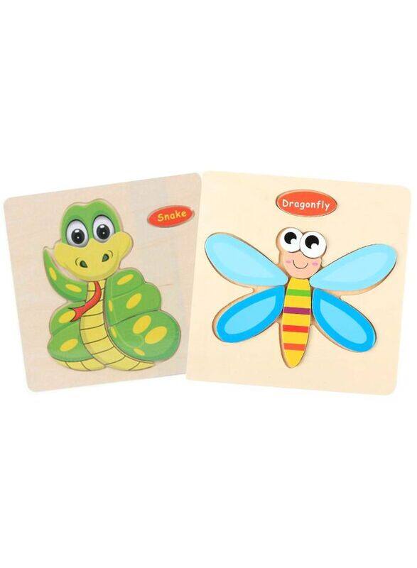 

Generic Wooden Puzzles for Kids Boys and Girls Animals Set Snake & Dragon Fly