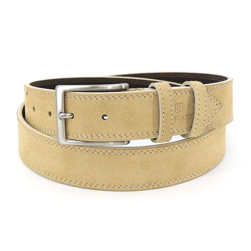 Upgrade Your Look with R RONCATO Tan Suede Leather Belt - A Timeless Accessory for Every Occasion, 120cm