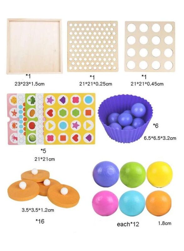 Two In One Memory Chess Clip Bead Game Baby Exercise Using Chopsticks Wooden Montessori Early Childhood Memory Training Toy