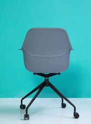 Multi-Purpose Visitor Chair Upholstered Seat and Back, Grey