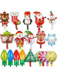 Christmas Decor Balloons, Christmas Foil Balloons Party Decorations Giant 19pcs Mylar Foil Balloon Set, Santa Claus, Elk, Snowman, Reindeer, Candy Cane, Tree, Xmas Party Supplies Decorations (19 PCS)