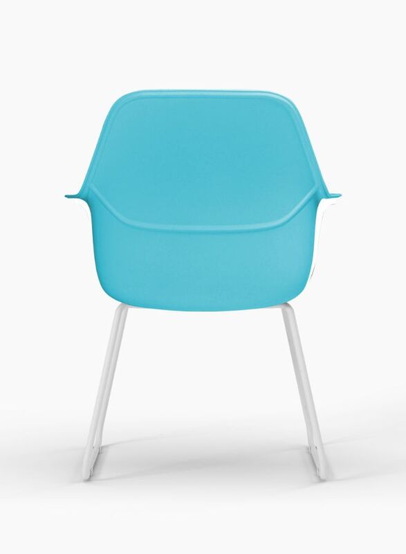 Multi-Purpose Visitor Chair Upholstered Seat and Back with Steel Legs, Blue