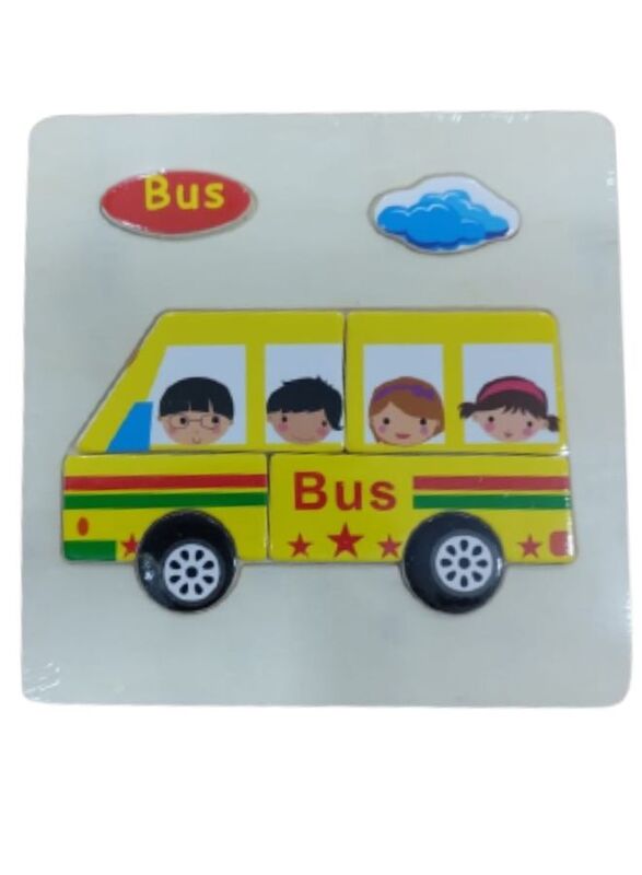 Wooden Puzzles for Kids Boys and Girls Vehicle Set Taxi & Bus