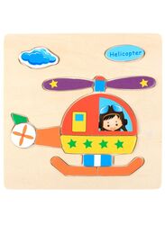 Wooden Puzzles for Kids Boys and Girls Vehicle Set Helicopter