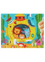 Wooden Jigsaw 120 Pieces Cartoon Animals Fairy Tales Puzzles Children Wood Early Learning Set Montessori Education Toy Kids Gift, Submarine