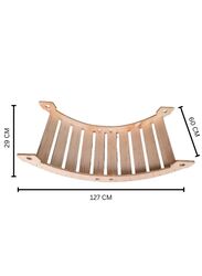 Wooden Rocker Balance Board with Mattress for Kids aged 2 to 9, Wooden Kid's Furniture toy for Active Play