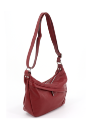 Effetty Women's medium size casual shoulder bag in leather made in Italy, Made of genuine leather, available in both winter and summer colors, Red