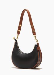 Half Moon Women's Shoulder Bag, Fashion Soft High Quality PU Leather Handbag, Black