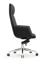 Luxury Swivel Leather Computer Furniture Executive Ergonomic High Back Office Chairs, Black