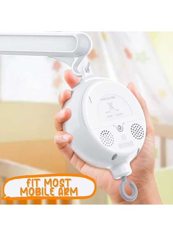 Baby Crib Bed Mobile Musical Box - Mobile Rotary Music Box - Music Box with Rotating Hook -Crib Mobile Motor Battery Operated Plays 35 Tunes Crib Toys Attachments (Without Arm)