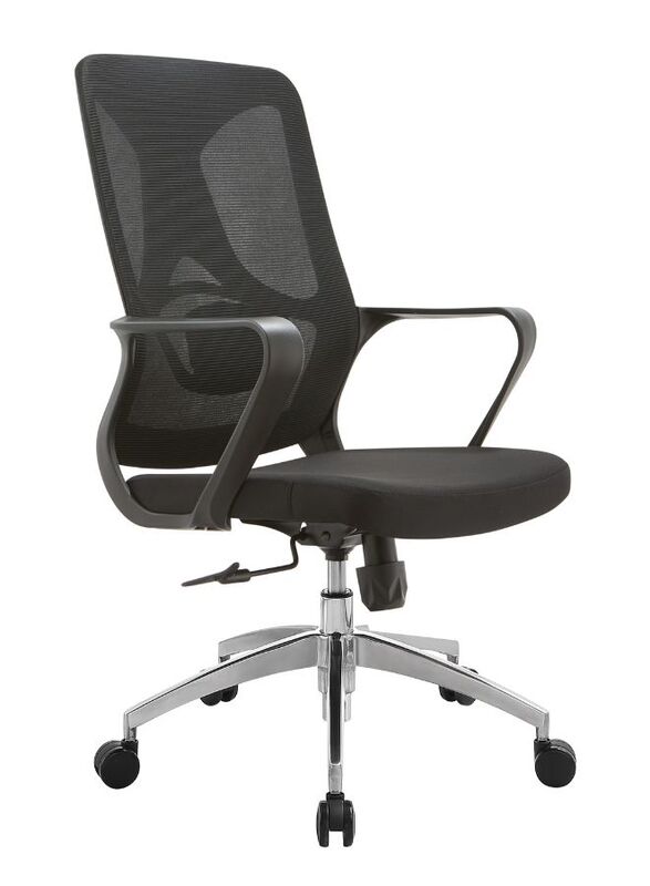Medium Back Executive Office Chair Without Headrest, Height Adjustable and Chrome Base for Office and Home