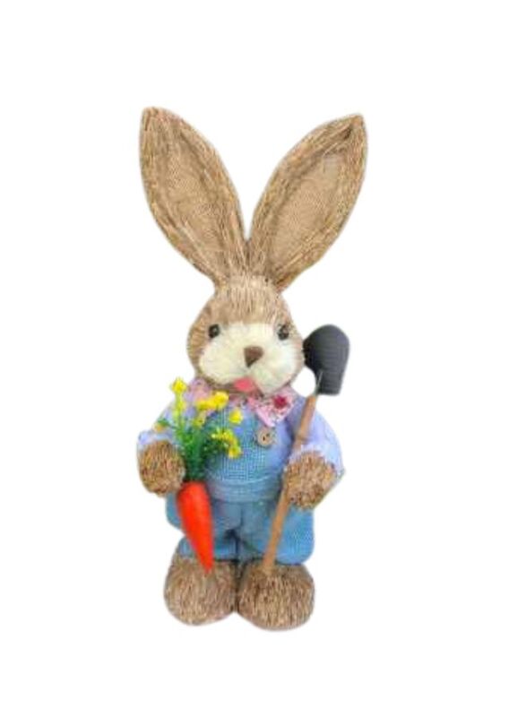 35cm Handmade Straw Rabbit Straw Bunny for Easter Day Artificial Animal Home Furnishing Shop Decoration, Bunny 11