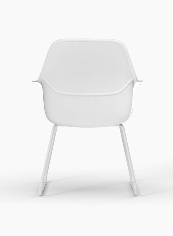 Multi-Purpose Visitor Chair Upholstered Seat and Back with Steel Legs, White