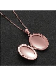 Stylish Stainless Steel Charm Necklace - Timeless Elegance in a Rose Gold Hue