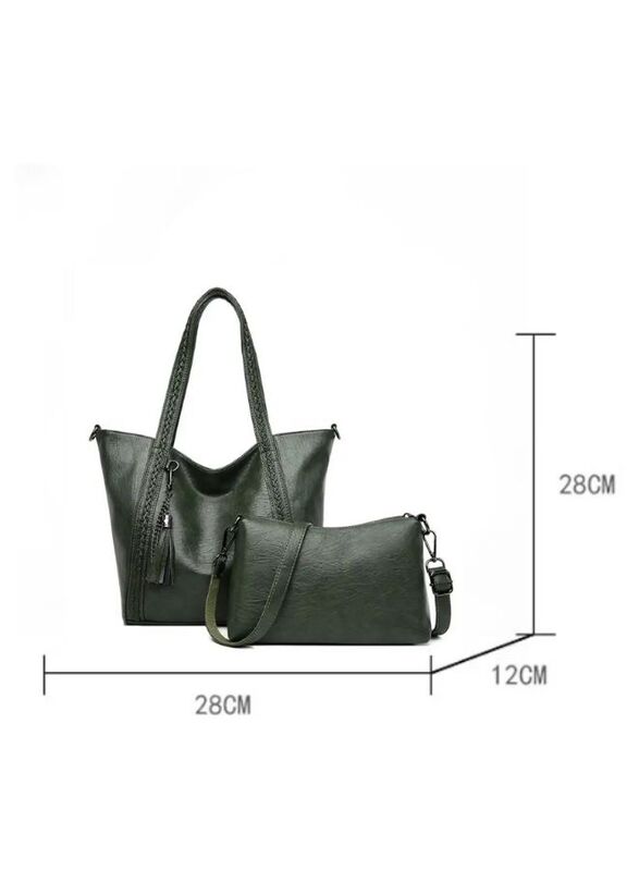 Women Tote Bag PU Leather Shoulder Bags Fashion Bags Large Capacity Handbags with Adjustable Shoulder Strap, Green