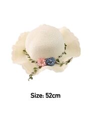 Adorable Kids Baby Girls Straw Beach Hat with Wide Brim and Coordinated Shoulder Bag Set