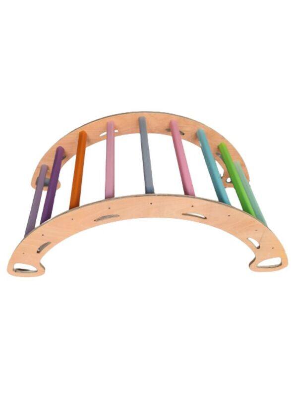 Wooden Rainbow Colored Arch Climbers for kids, Climbing and Rocking Wooden Chair set for kids aged 2 to 8, kid's Furniture set for Home, Nursery and Play Area