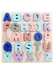 Large Alphabet Upper Case Letter and Number Wood Montessori Learning Board Educational Toys for Kids Set of 2