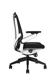 Office Furniture, Ergonomic Medium Back Office Chair Mesh Swivel Office Chair with White Frame, Black