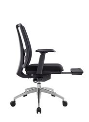 Modern Ergonomic Office Chair with Adjustable Armrest and Footrest for Office Executives and Managers, Black