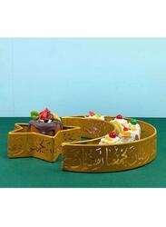 2 Pcs Ramadan Moon Star Shaped Trays Metal Serving Dishes Islamic Ramadan Table Decoration Gold Moon and Star Ramadan Tray for Dessert, Dryfruits and Pastry Plates Muslim Party