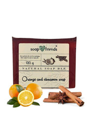 Orange and Cinnamon 130g Soap Bar for Daily Cleansing, Hydration, and an Aromatic Escape, Soap&Friends