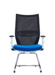 High Back Blue Seat Cantilever Conference Chair with Lumbar Support, Reclining High Back with Breathable Mesh with Armrest,Comfortable Computer Chair,Home Office Desk Chairs