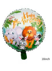 1 pc 18 Inch Birthday Party Balloons Large Size Happy Birthday Jungle 2 Foil Balloon Adult & Kids Party Theme Decorations for Birthday, Anniversary, Baby Shower