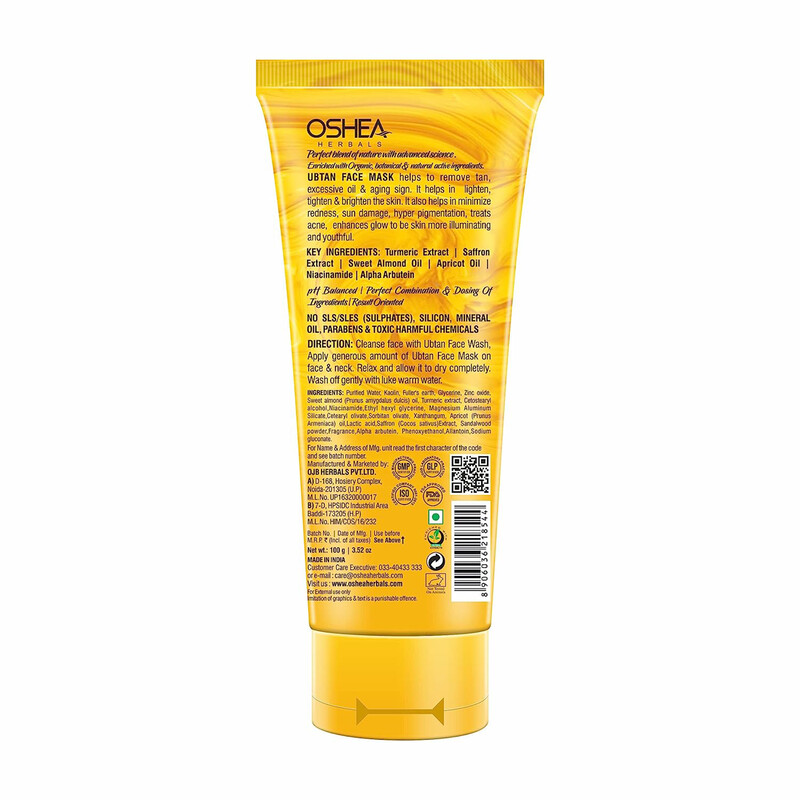 Oshea Herbals Ubtan Face Mask For Glowing Skin & Tan Removal, 100ml