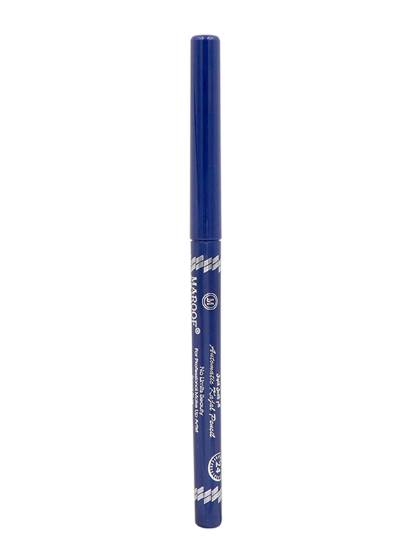 Maroof 24 Hours Long Lasting Water Proof Automatic Real Jet Black Retractable Kajal Eye Pencil, 0.35gm, Royal Blue, Blue