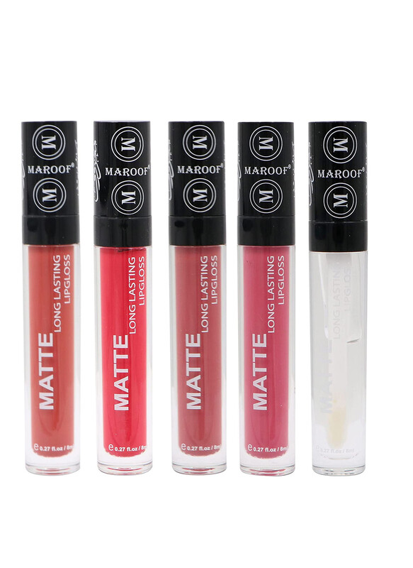 Maroof Matte Long Lasting Lipgloss, 8ml, Bubbly, Pack of 5