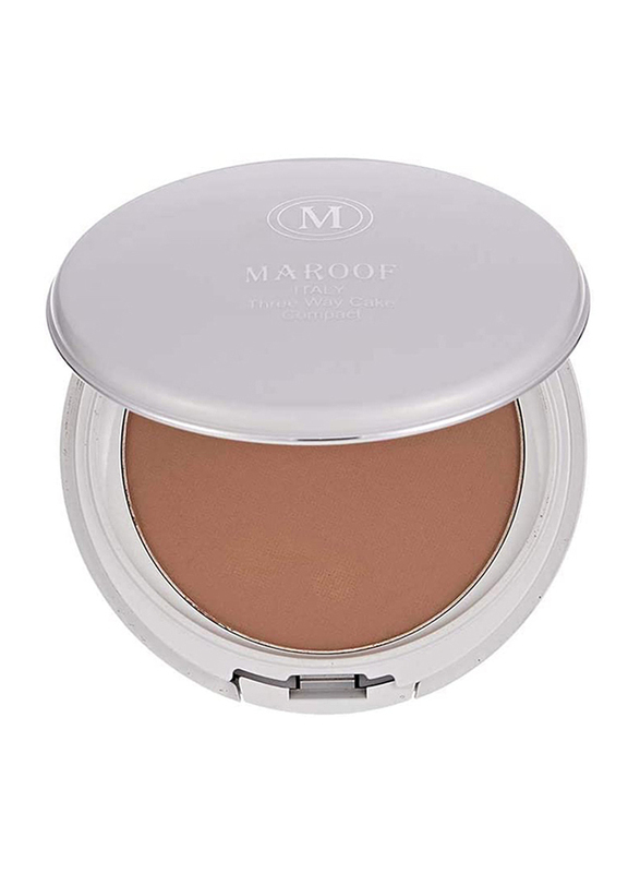 Maroof MAROOF Three Way Cake Wet and Dry Compact Foundation, 10 Medium Brown