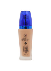 MAROOF 24 Hours Full Coverage Liquid Foundation SPF30, 30ml, 06 Tortilla