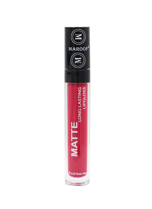 MAROOF Matte Long Lasting Lipgloss 8ml, 01 Pink Wave